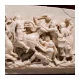 A German ivory relief showing a battle scene, probably 17th century