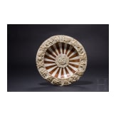 A splendid ivory-mounted horn and wood plate, Erbach, Otto Glenz, late 19th century