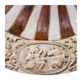 A splendid ivory-mounted horn and wood plate, Erbach, Otto Glenz, late 19th century
