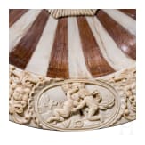 A splendid ivory-mounted horn and wood plate, Erbach, Otto Glenz, late 19th century