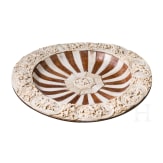 A splendid ivory-mounted horn and wood plate, Erbach, Otto Glenz, late 19th century