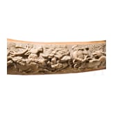 A large, finely carved German ivory olifant with portraits of the French kings Fran&ccedil;ois I and Henri II and a hunting scene, mid-19th century
