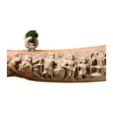 A large, finely carved German ivory olifant with portraits of the French kings Fran&ccedil;ois I and Henri II and a hunting scene, mid-19th century