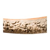A large, finely carved German ivory olifant with portraits of the French kings Fran&ccedil;ois I and Henri II and a hunting scene, mid-19th century