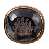 A gold-mounted stamp seal with citrine matrix, probably Austrian, 19th century