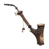 A carved stag horn pipe by Johann Leberecht Schulz in Meiningen, circa 1830