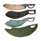 Four painted Swedish flax crushers, 19th century