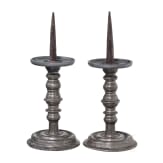 A pair of Rhenish Renaissance pewter candlesticks, circa 1600