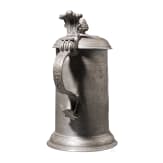 A Transylvanian pewter mug with engraved hunting scene, 17th century