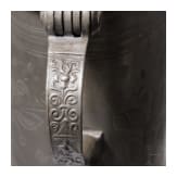 A Transylvanian pewter mug with engraved hunting scene, 17th century