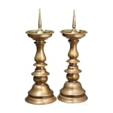 A pair of Renaissance brass pricket candlesticks, Nuremberg, 2nd half of the 16th century