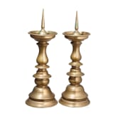 A pair of Renaissance brass pricket candlesticks, Nuremberg, 2nd half of the 16th century