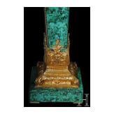 A pair of bronze-mounted marble columns in faux malachite, 2nd half of the 20th century