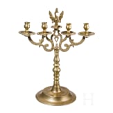 A pair of Prussian or Silesian brass candelabras, mid-18th century