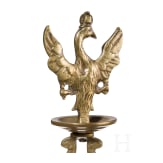 A pair of Prussian or Silesian brass candelabras, mid-18th century