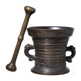 A Dutch Renaissance bronze mortar, dated 1573