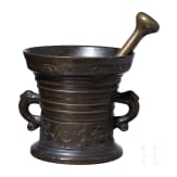 A Dutch Renaissance bronze mortar, dated 1573