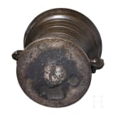 A Dutch Renaissance bronze mortar, dated 1573