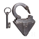 A German padlock with engraved decoration, 17th century