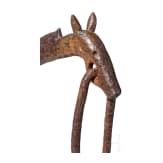 A large iron French or Spanish andiron, 16th/17th century