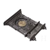 A historicist-style iron wall clock, probably Berlin iron, 19th century