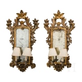 A pair of wall sconces with mirrors, 18th century