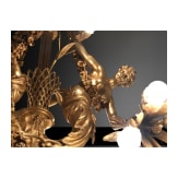 A monumental German bronze chandelier in the style of Louis XVI, 2nd half of the 20th century
