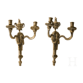 A pair of French fire-gilt appliqu&eacute;s in the style of Louis XVI, 19th century