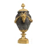 A French ormolu-mounted Louis XVI marble vase with ram's heads, 19th century