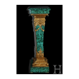 A pair of bronze-mounted marble columns in faux malachite, 2nd half of the 20th century