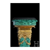 A pair of bronze-mounted marble columns in faux malachite, 2nd half of the 20th century