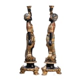 A marvelous pair of Venetian Blackamoor candleholders, 19th century