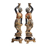 A marvelous pair of Venetian Blackamoor candleholders, 19th century