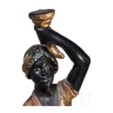 A marvelous pair of Venetian Blackamoor candleholders, 19th century