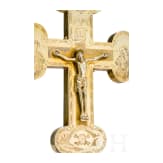 A delicately engraved Russian silver-gilt vermeil crucifix (processional cross), St. Petersburg, Dimity Andreyev, 1848