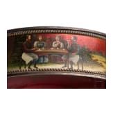 A Russian silver and red lacquer sugar bowl and spoon, St. Petersburg, 1908-17