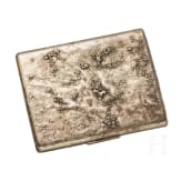 A silver-gilt cigarette case with Samorodok decor, circa 1910