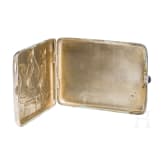 A Soviet silver cigarette case with horses, 1927 - 1958