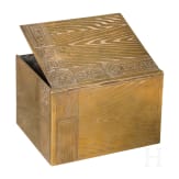 A Russian brass trompe l'oeil cigar box, circa 1900