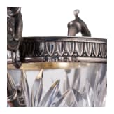 A Russian glass vase with silver-gilt mounting, Moscow, 1908