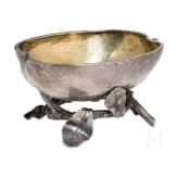 A Russian peach-shaped silver salt cellar, St. Petersburg, Adolf David Masche, 1856