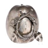 A Russian peach-shaped silver salt cellar, St. Petersburg, Adolf David Masche, 1856