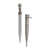 A Russian/Caucasian silver-mounted and nielloed kinzal, circa 1900