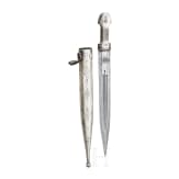 A Russian/Caucasian silver-mounted and nielloed kinzal, circa 1900
