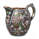 A Russian silver and cloisonn&eacute; enamel creamer, Moscow, 1888