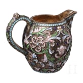 A Russian silver and cloisonn&eacute; enamel creamer, Moscow, 1888