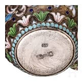 A Russian silver and cloisonn&eacute; enamel creamer, Moscow, 1888