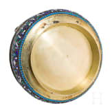 A Russian silver-gilt and cloisonn&eacute; enamel sugar bowl, Moscow, D. Nikitin, 1896 - 1908