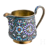 A Russian silver-gilt and cloisonn&eacute;-enamel creamer, Moscow, D. Nikitin, 1896 - 1908