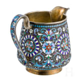 A Russian silver-gilt and cloisonn&eacute;-enamel creamer, Moscow, D. Nikitin, 1896 - 1908